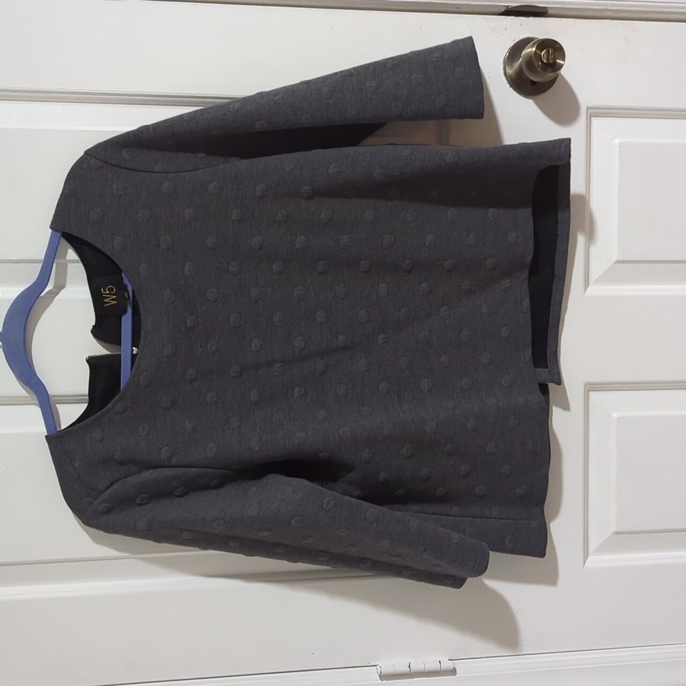 Grey polka dot top